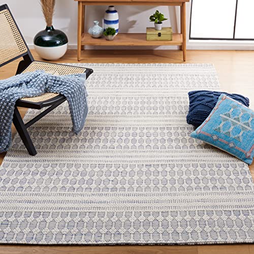 Safavieh Marbella Collection 8' x 10' Navy/Ivory MRB327N Handmade Contemporary Wool Area Rug