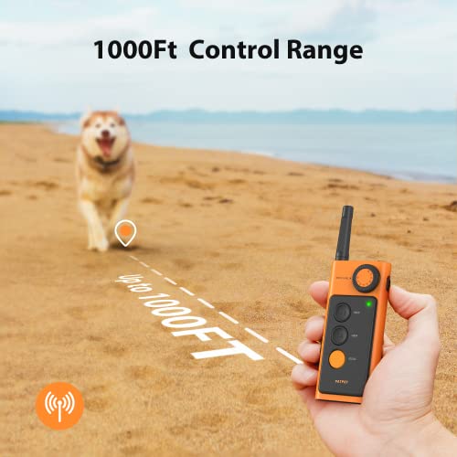 PATPET Dog Training Collar - IP67 Waterproof Dog Shock Collar with Remote for Small Medium Large Dogs, Rechargeable Shock Collar with Beep Vibration Shock Modes