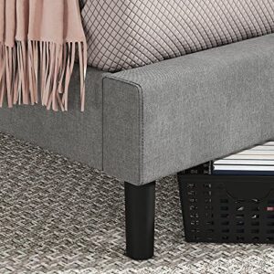 ZINUS Kellen Upholstered Scalloped Platform Bed Frame / Mattress Foundation / Wood Slat Support / No Box Spring Needed / Easy Assembly, Queen