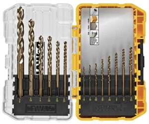 dewalt cobalt alloy steel drill bit set with pilot point, 14-piece (dwa1240)