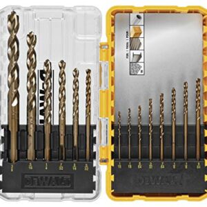 DEWALT Cobalt Alloy Steel Drill Bit Set with Pilot Point, 14-Piece (DWA1240)