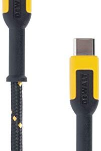 DEWALT USB C Charging Cable — Reinforced Braided Cable for USB-C to USB-C — Type C Fast Charging — Type C to Type C Cable — Fast Charging Cord — 6 ft