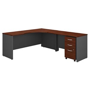 Bush Business Furniture Series C 72W Right Handed Corner Desk with 48W Return and Mobile File Cabinet in Hansen Cherry