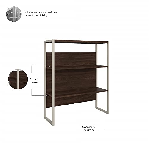 Bush Business Furniture Hybrid 2 Drawer Lateral File Cabinet with Shelves, Black Walnut