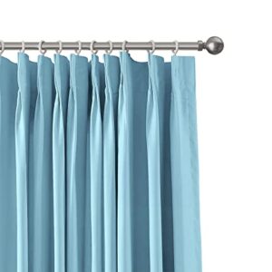 IYUEGO Pinch Pleat Solid Thermal Insulated 95% Sky Blueout Patio Door Curtain Panel Drape for Traverse Rod and Track, Sky Blue 84" W x 72" L (One Panel)