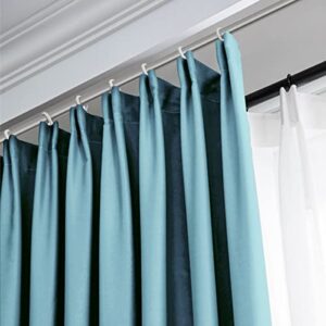 IYUEGO Pinch Pleat Solid Thermal Insulated 95% Sky Blueout Patio Door Curtain Panel Drape for Traverse Rod and Track, Sky Blue 84" W x 72" L (One Panel)