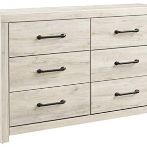 Signature Design by Ashley Cambeck Farmhouse Industrial 6 Drawer Dresser, Whitewash