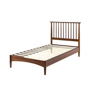 ZINUS Linda Mid Century Wood Platform Bed Frame / Solid Wood Foundation / Wood Slat Support / No Box Spring Needed / Easy Assembly, Twin