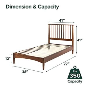 ZINUS Linda Mid Century Wood Platform Bed Frame / Solid Wood Foundation / Wood Slat Support / No Box Spring Needed / Easy Assembly, Twin