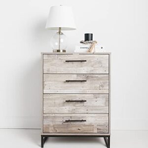 signature design by ashley neilsville industrial 4 drawer chest of drawers, whitewash