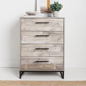 Signature Design by Ashley Neilsville Industrial 4 Drawer Chest of Drawers, Whitewash