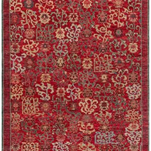 Safavieh Sultanabad Collection 8' x 10' Red/Ivory SUL1101Q Hand-Knotted Traditional Oriental Wool Area Rug