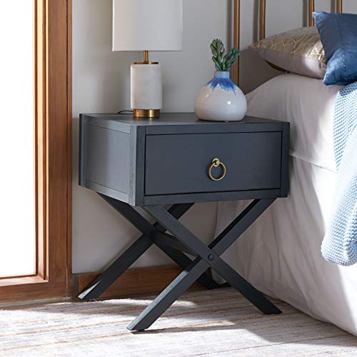 Safavieh Home Collection Odilia Navy and Gold 1-Drawer Nightstand