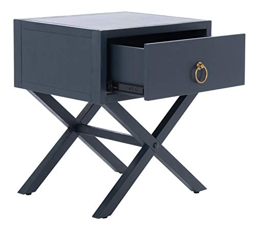 Safavieh Home Collection Odilia Navy and Gold 1-Drawer Nightstand