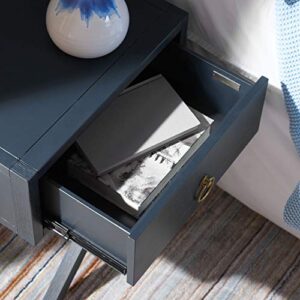 Safavieh Home Collection Odilia Navy and Gold 1-Drawer Nightstand