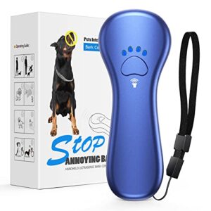 ahwhg anti barking device, dog barking control devices,rechargeable ultrasonic dog bark deterrent up to 16.4 ft effective control range safe for human & dogs portable indoor & outdoor(blue)