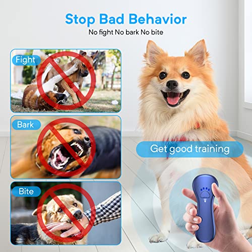 Ahwhg Anti Barking Device, Dog Barking Control Devices,Rechargeable Ultrasonic Dog Bark Deterrent up to 16.4 Ft Effective Control Range Safe for Human & Dogs Portable Indoor & Outdoor(Blue)