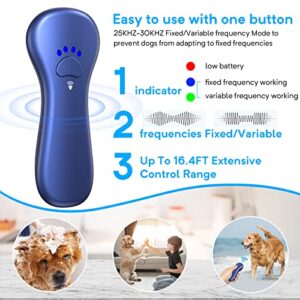 Ahwhg Anti Barking Device, Dog Barking Control Devices,Rechargeable Ultrasonic Dog Bark Deterrent up to 16.4 Ft Effective Control Range Safe for Human & Dogs Portable Indoor & Outdoor(Blue)