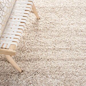Safavieh Hudson Shag Collection 10' x 14' Ivory/Beige SGH295C Modern Abstract Non-Shedding 2-inch Thick Area Rug
