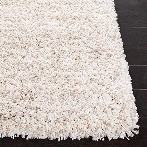 Safavieh Hudson Shag Collection 10' x 14' Ivory/Beige SGH295C Modern Abstract Non-Shedding 2-inch Thick Area Rug