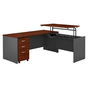 bush business furniture src125hcsu desk, hansen cherry/graphite gray