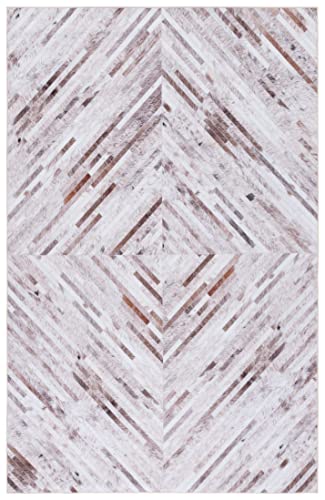 Safavieh Faux Hide Collection Machine Washable Slip Resistant 9' x 12' Beige/Brown FAH526A Rustic Lodge Modern Glam Bedroom Living Room Area Rug