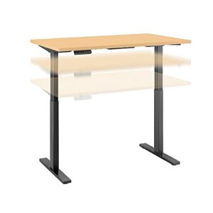 bush business furniture move 60 series height adjustable standing desk, 48w x 30d, natural maple with black base