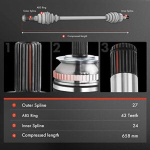 A-Premium CV Axle Shaft Assembly Compatible with Mitsubishi Eclipse 2006 2007 2008 2009 2010 2011, V6 3.8L, Front Left Driver Side, Replace# MI-8185, 1700-594048