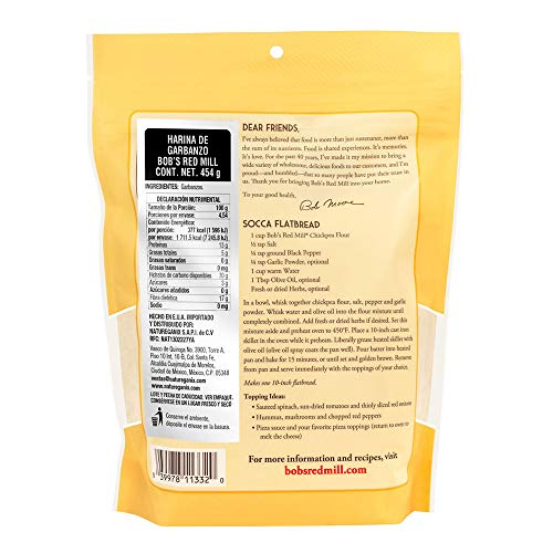 Bobs Red Mill Garbanzo Bean Flour, 16 Ounce ( Pack - 1 )