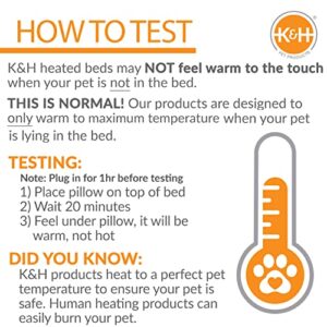 K&H Pet Products Lectro-Soft Outdoor Heated Dog and Cat Bed, Electric Thermostatically Controlled Orthopedic Pet Pad Tan Medium 19 X 24 Inches