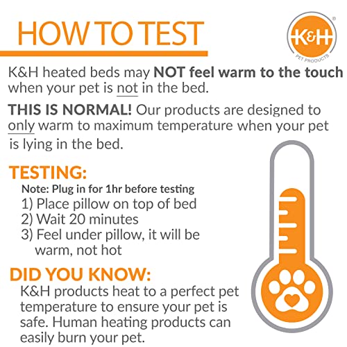 K&H Pet Products Lectro-Soft Outdoor Heated Dog and Cat Bed, Electric Thermostatically Controlled Orthopedic Pet Pad Tan Medium 19 X 24 Inches