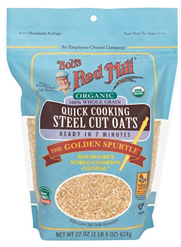Bob's Red Mill Organic Quick Cook Steel Cut Oats (22 Ounce, Pack of 2)
