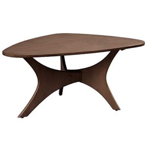 ink+ivy blaze accent tables – wood coffee table – solid rubberwood pecan finish, contemporary style cocktail tables – 1 piece solid wood coffee tables for living room, brown, iif17-0010