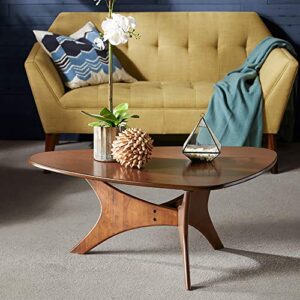 Ink+Ivy Blaze Accent Tables - Wood Coffee Table - Solid Rubberwood Pecan Finish, Contemporary Style Cocktail Tables - 1 Piece Solid Wood Coffee Tables For Living Room, Brown, IIF17-0010