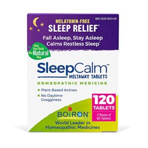 boiron sleepcalm sleep aid for deep, relaxing, restful nighttime sleep – melatonin-free and non habit-forming – 60 count (pack of 2)