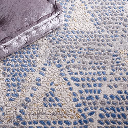 Safavieh Palma Collection 9' x 12' Beige/Blue PAM318A Modern Contemporary Non-Shedding Area Rug