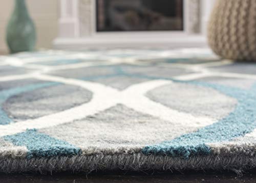 SAFAVIEH Dip Dye Collection 9' x 12' Grey/Ivory Blue DDY534J Handmade Modern Premium Wool Area Rug