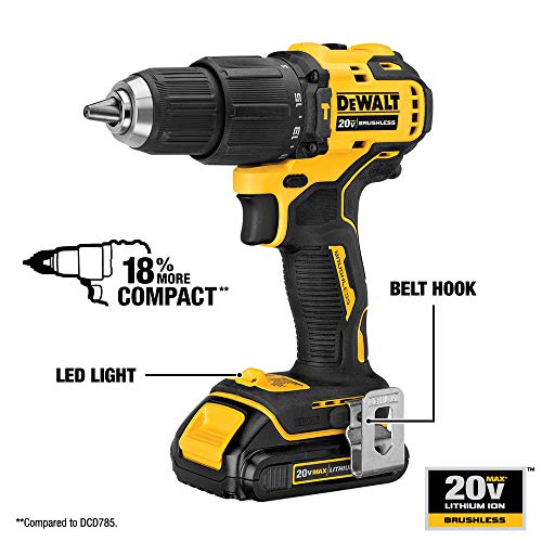 DEWALT ATOMIC 20V MAX* Combo Kit with Hammer Drill & Impact Driver, 2-Tool (DCK279C2)