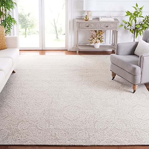 Safavieh Metro Collection 11' x 15' Natural/Ivory MET998A Handmade Contemporary Wool Living Room Dining Bedroom Area Rug