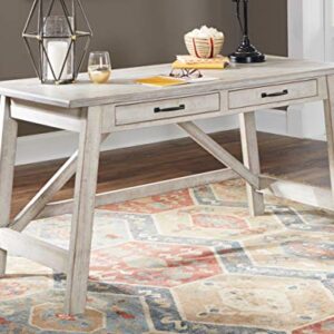 Signature Design by Ashley Carynhurst Farmhouse 60" Home Office Desk with Drawers, Distressed White