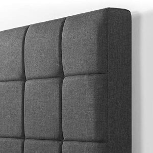 ZINUS Lottie Upholstered Platform Bed Frame, Grey, King & 12 Inch Green Tea Cooling Gel Memory Foam Mattress / Cooling Gel Foam / Pressure Relieving / CertiPUR-US Certified / Bed-in-a-Box, King