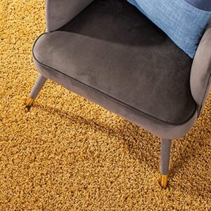 Safavieh Hudson Shag Collection 6' x 9' Gold SGH220D Modern Solid Non-Shedding 2-inch Thick Area Rug