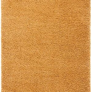 Safavieh Hudson Shag Collection 6' x 9' Gold SGH220D Modern Solid Non-Shedding 2-inch Thick Area Rug