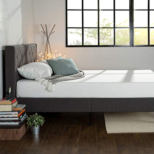 ZINUS 12 Inch Green Tea Cooling Gel Memory Foam Mattress, King & Shalini Upholstered Platform Bed Frame/Mattress Foundation/Wood Slat Support/No Box Spring Needed, Dark Grey, King