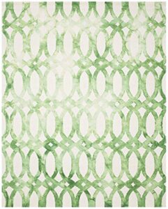 safavieh dip dye collection 8′ x 10′ ivory / green ddy675b handmade moroccan watercolor premium wool area rug