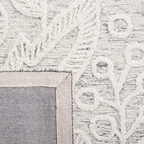 Safavieh Jardin Collection 5' x 8' Grey/Ivory JAR727F Handmade Floral Wool Area Rug