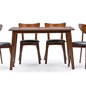 Baxton Studio Sumner Dining Set Style Walnut Brown 5-Piece Dining Set