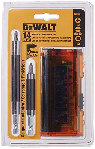 DEWALT Screwdriver Bit Set, Magnetic Drive Guide, 14-Piece (DW2097CS)