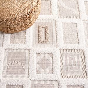 Safavieh Trends Collection 9' x 12' Beige/Ivory TRD108B Modern Contemporary Textured Area Rug