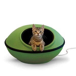 k&h pet products thermo-mod dream pod heated pet bed 22 inches green/black
